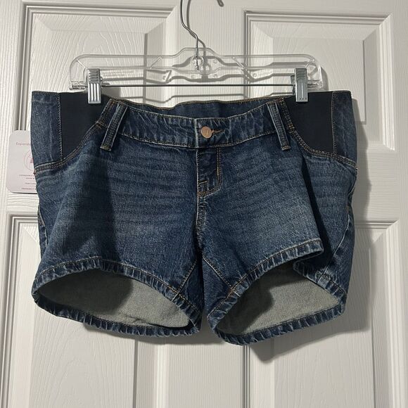 Isabel Maternity Midi Denim Shorts Size 6 NWT - Picture 1 of 6